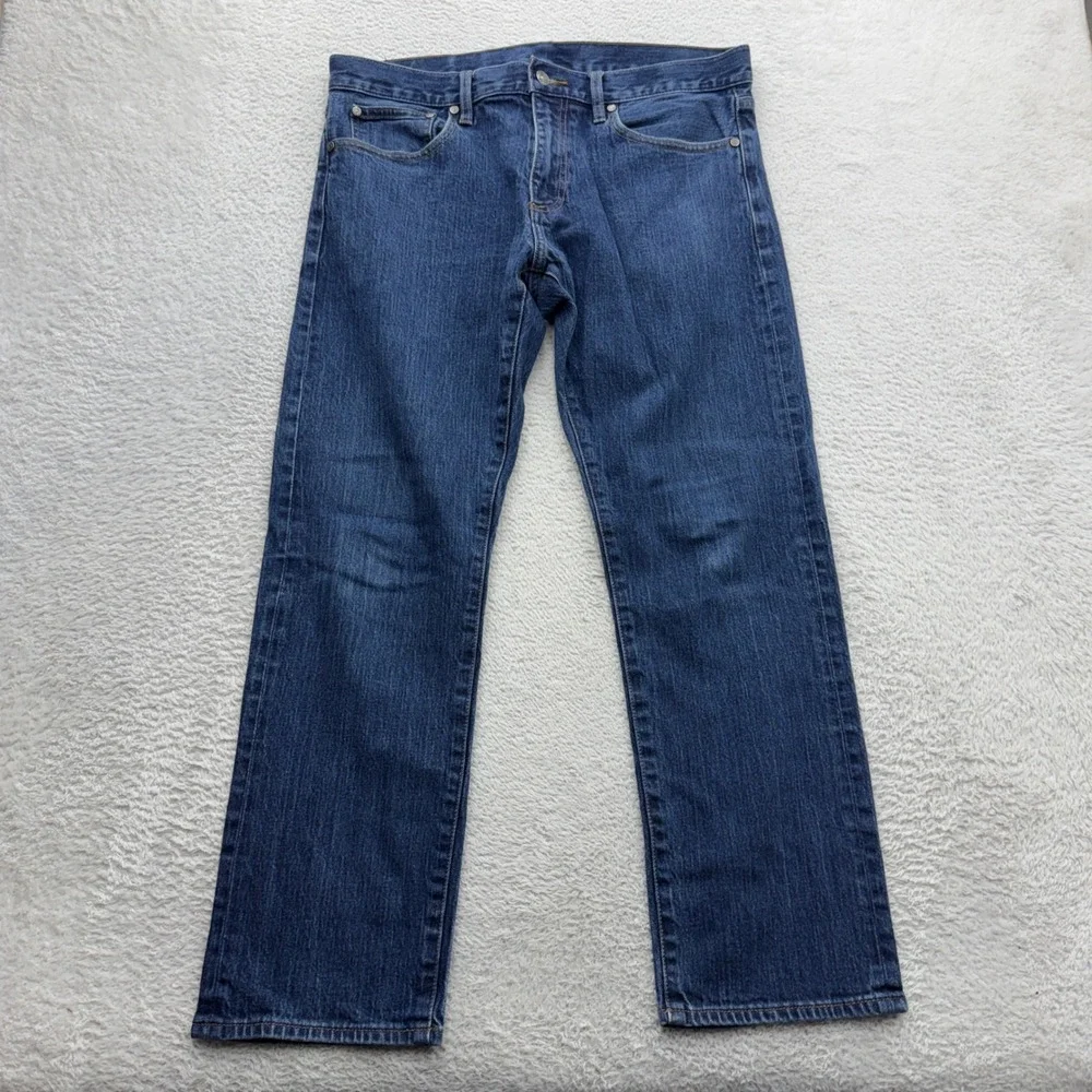 Brooks Brothers Mens Straight Fit Blue Denim Jeans W36 L30 Medium Wash